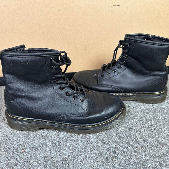 Dr. Martens Junior 1460 Classic Black Combat Boot Zipper Closure Sz Womens 5 - Picture 1 of 7